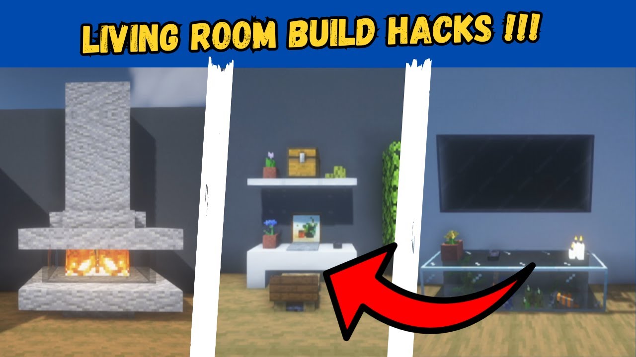 Minecraft EASY LIVING ROOM BUILD HACKS !!! (1.4.4.9) YouTube
