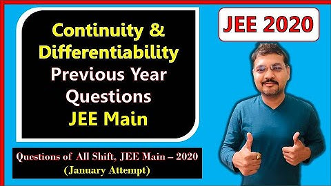 Continuity & Differentiability | Previous Year Questions (2020 & 2019) | Maths Crash Course | JEE