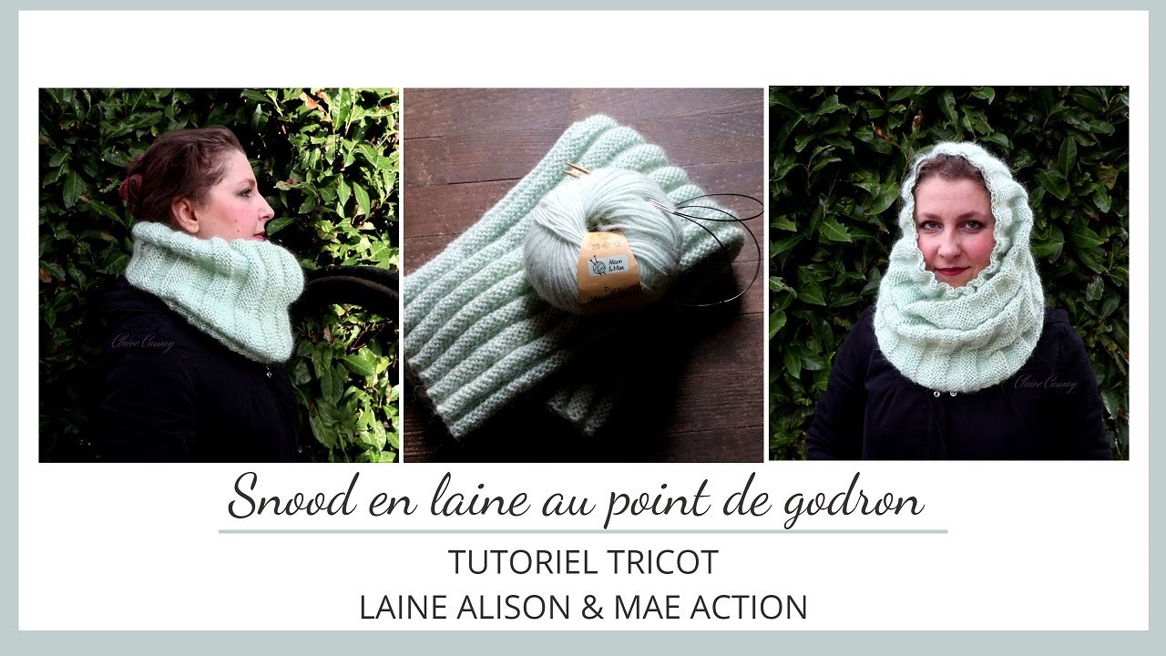Snood en laine au point de godron  Tutoriel tricot facile