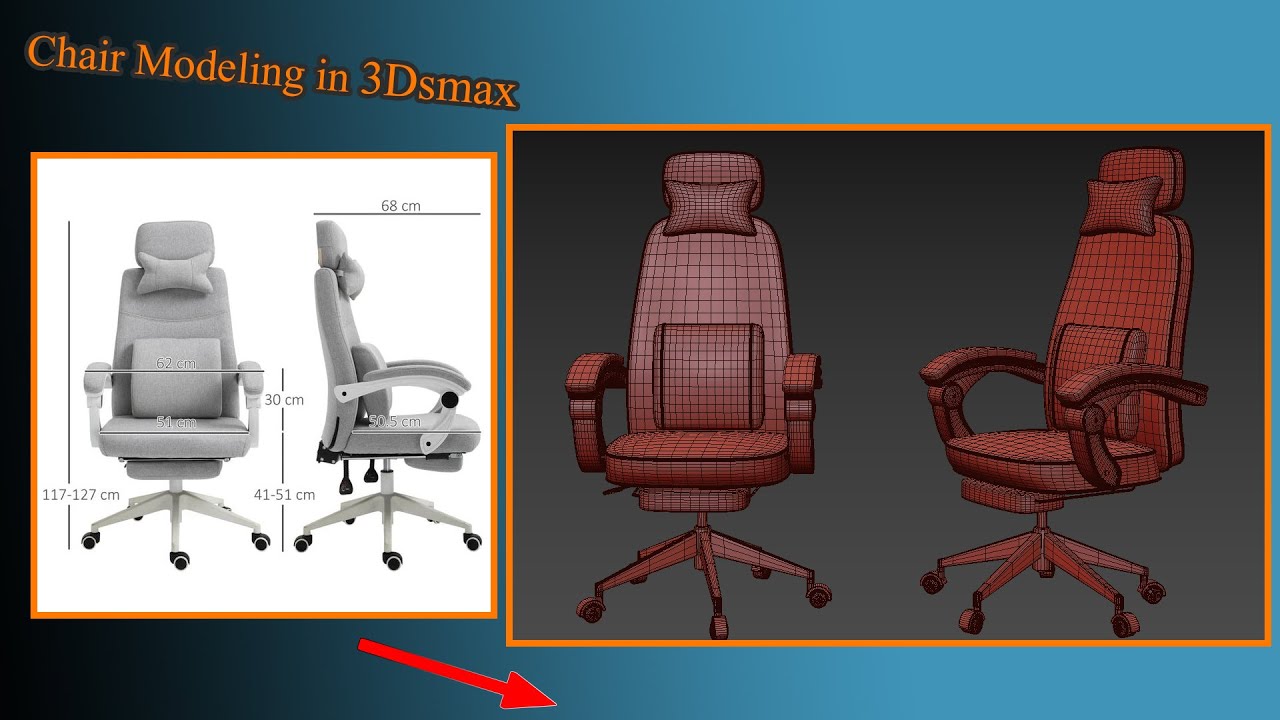 office chair modeling in 3dsmax