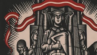 ''Brīvības Piemineklis''  (The Freedom Monument) linocut by Emils Salmins