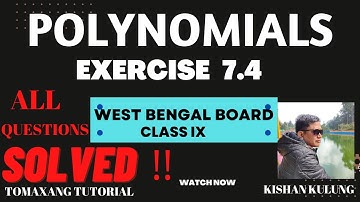 West Bengal Board Class 9 Polynomials Exercise 7.4