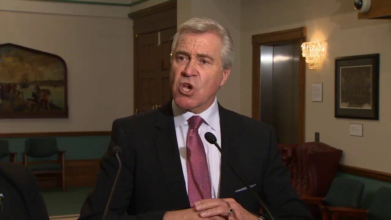 An emotional Dwight Ball speaks to reporters