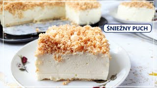 CIASTO ŚNIEŻNY PUCH bez pieczenia | Sernik na zimno z wiaderka na herbatnikach z galaretką screenshot 5