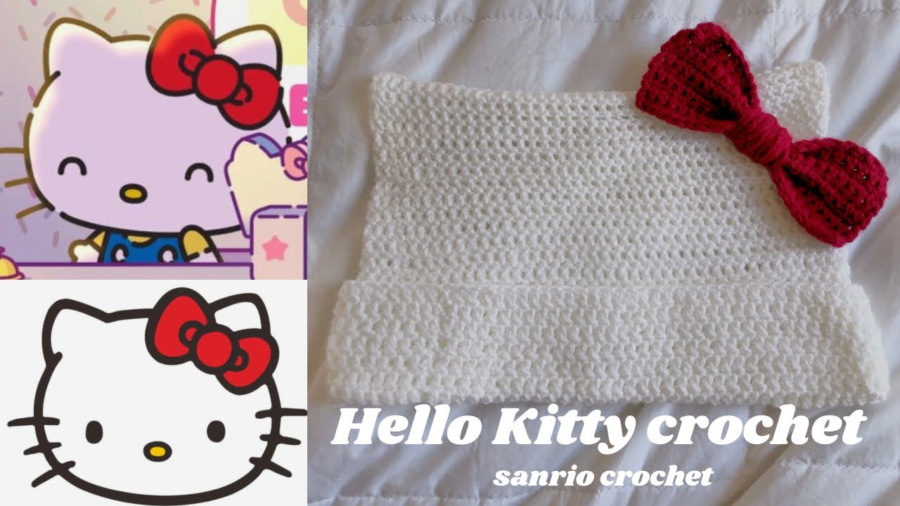 Hello Kitty Crochet Hat Tutorial!//sanrio crochet