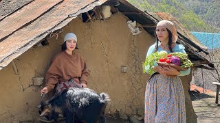 Cooking Vegetarian food Called 'Tareh' on Sizdah be Dar