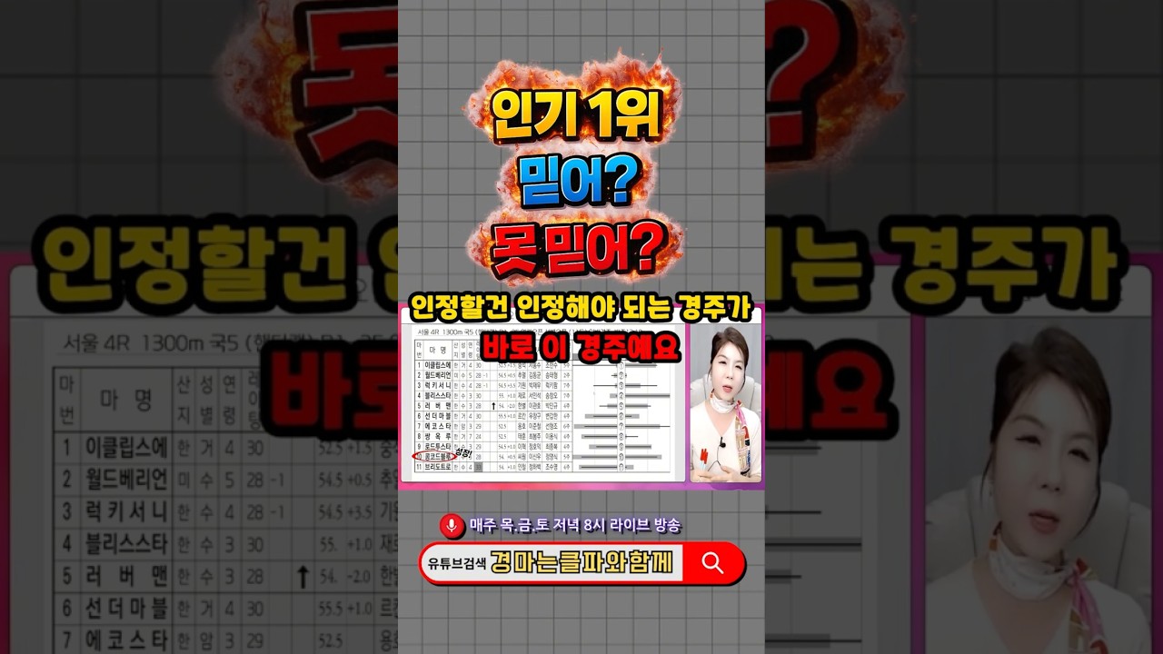 인기 1위 믿었을 때와 못 믿었을 때 조건은?