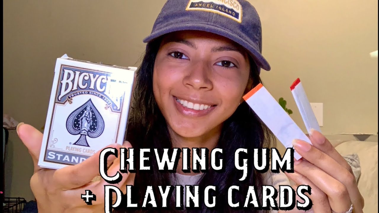 ASMR Gum chewing and a Deck of Cards // EnglishSpanish YouTube