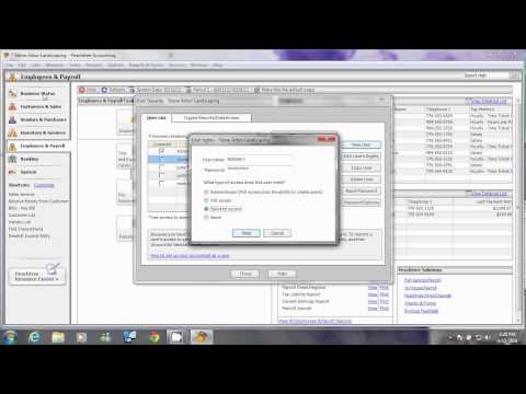 Peachtree Accounting 2012: Set up users, users permission, setup security (part 1)