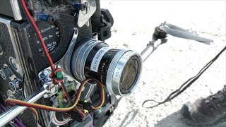 16Mm Bolex Film Camera On Drone And Gimbal