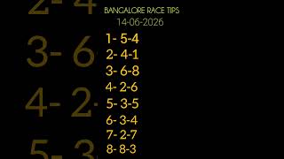 Bangalore Race Tips 🔥| 14-06-2026 | Today's Race Tips | Horse Racing | Free 🤩|