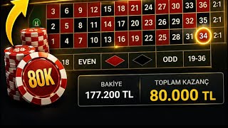 “Rulet 80.000 TL kazandım… son spin 😳” #casino #live #roulette 