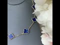 Van cleef  arpels vintage alhambra 10 motif lapis lazuli  18k yellow gold necklace