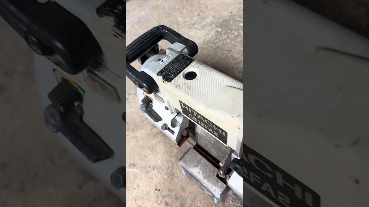 HITACHI CB12FA2 バンドソー 動作確認済み 作業灯不点灯 - YouTube