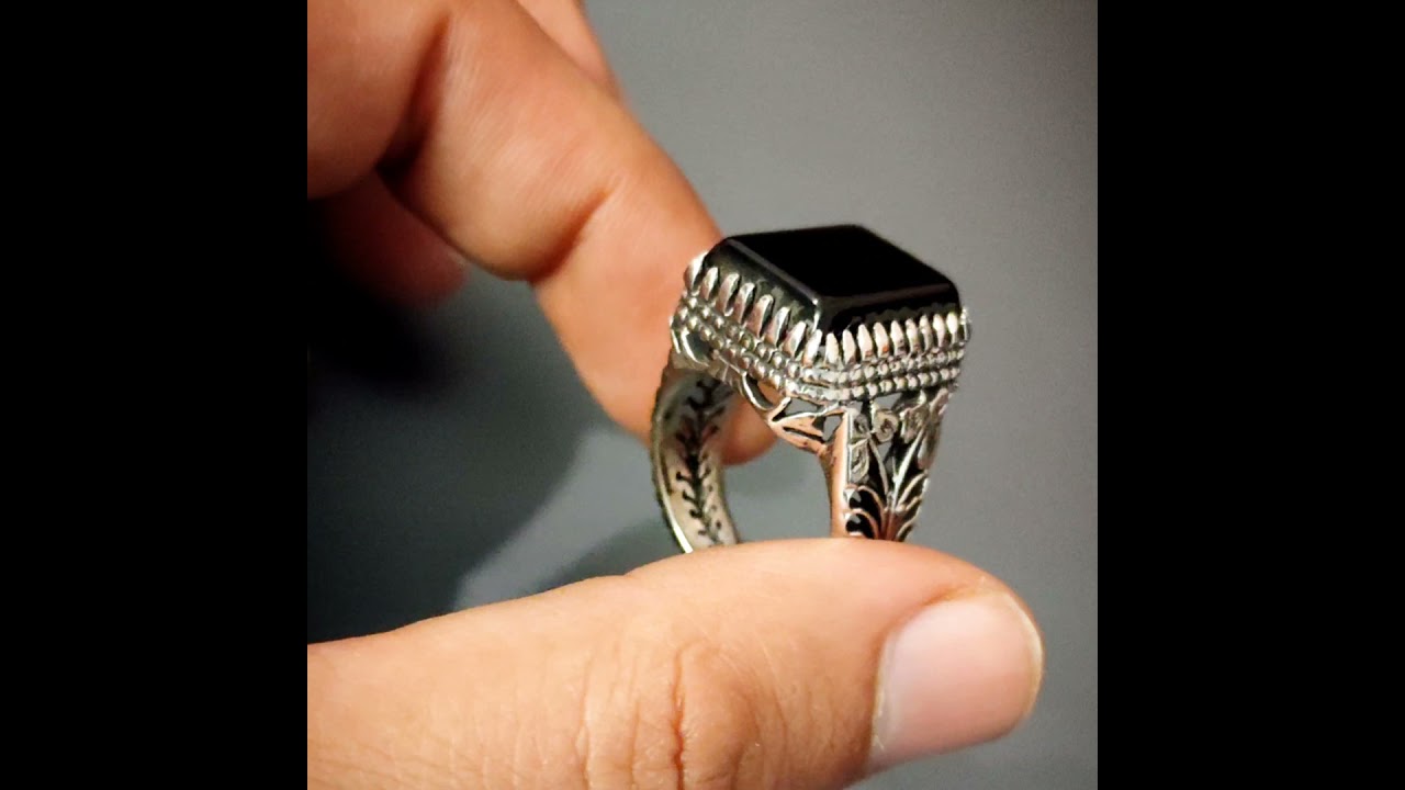 Black Agate Ring Beautiful Design Handmade 925 Silver Ring 💍