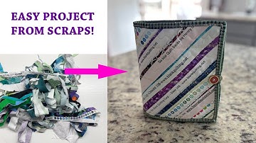 ♻️ SCRAPS / SELVEDGE ♻️ 2-HOUR PROJECT | Make an easy JUNK JOURNAL book cover | SCRAPBUSTER