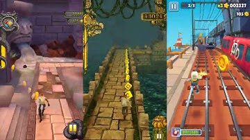 Temple Run 2 Blazing Sands VS Temple Run VS Subway Surfers Android iPad iOS Gameplay HD