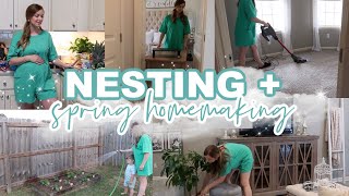 NESTING + SPRING HOMEMAKING | EXTREME CLEANING MOTIVATION | PREPPING FOR BABY! | Lauren Yarbrough