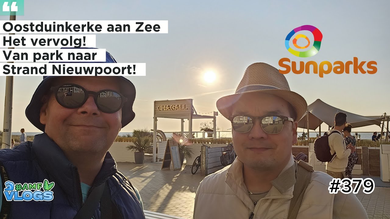 SUNPARKS OOSTDUINKERKE AAN ZEE OP DE FIETS NAAR STRAND NIEUWPOORT | START VAKANTIEVLOGS | #sunset