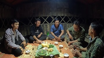 #884. Het graven van een visvijver voor de aanleg van een boerderij, een hele gekookte kip, een a...