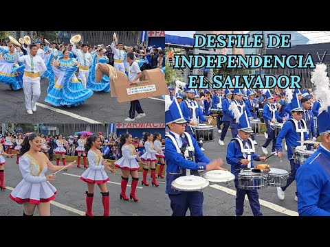 Desfile de independencia #bandas #cachiporristas y estudiantes marchan en honor a #elsalvador