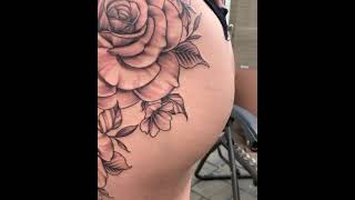 Hip thigh tattoo #short #hip #tattoo