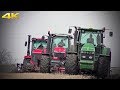 Тракторы Кировец К-744Р3, Massey Ferguson 8737 и John Deere 8430 в одной борозде - вспашка 2019