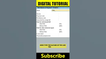 TDS Nature Of Payments In Tally Prime Tally Digitaltutorial425 Tally Tallyprime 