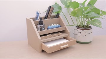 How to make a Desktop Organizer with ONLY cardboard! Let