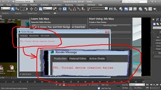3DStudio Max -- error Virtual device creation
