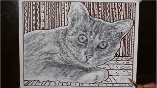 how to draw a cat in a modern pop art style