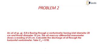 Venturi meter - Problem 5 - Fluid Dynamics - Fluid Mechanics 1