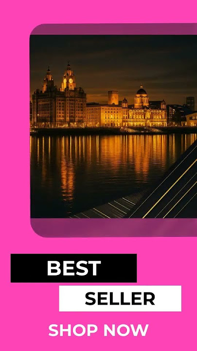 Liverpool Waterfront Wall Art | Luxury Cityscape | Golden Hour Skyline of the Three Graces | Mode...