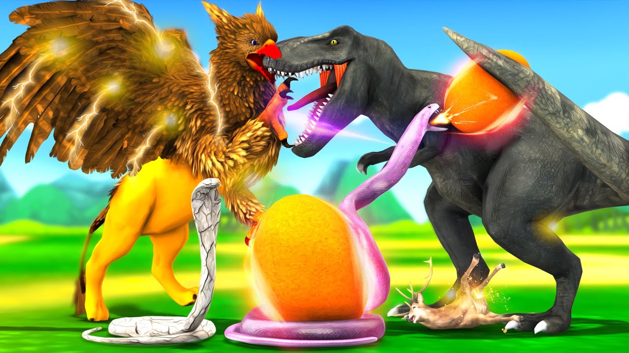 Black Dinosaur and Eagle Lion King Snake Eggs Telugu Story | Panchatantra Moral Stories Fairy Tales