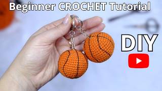 How to Crochet a  Basketball Keychain Amigurumi | Easy & Cute DIY Tutorial