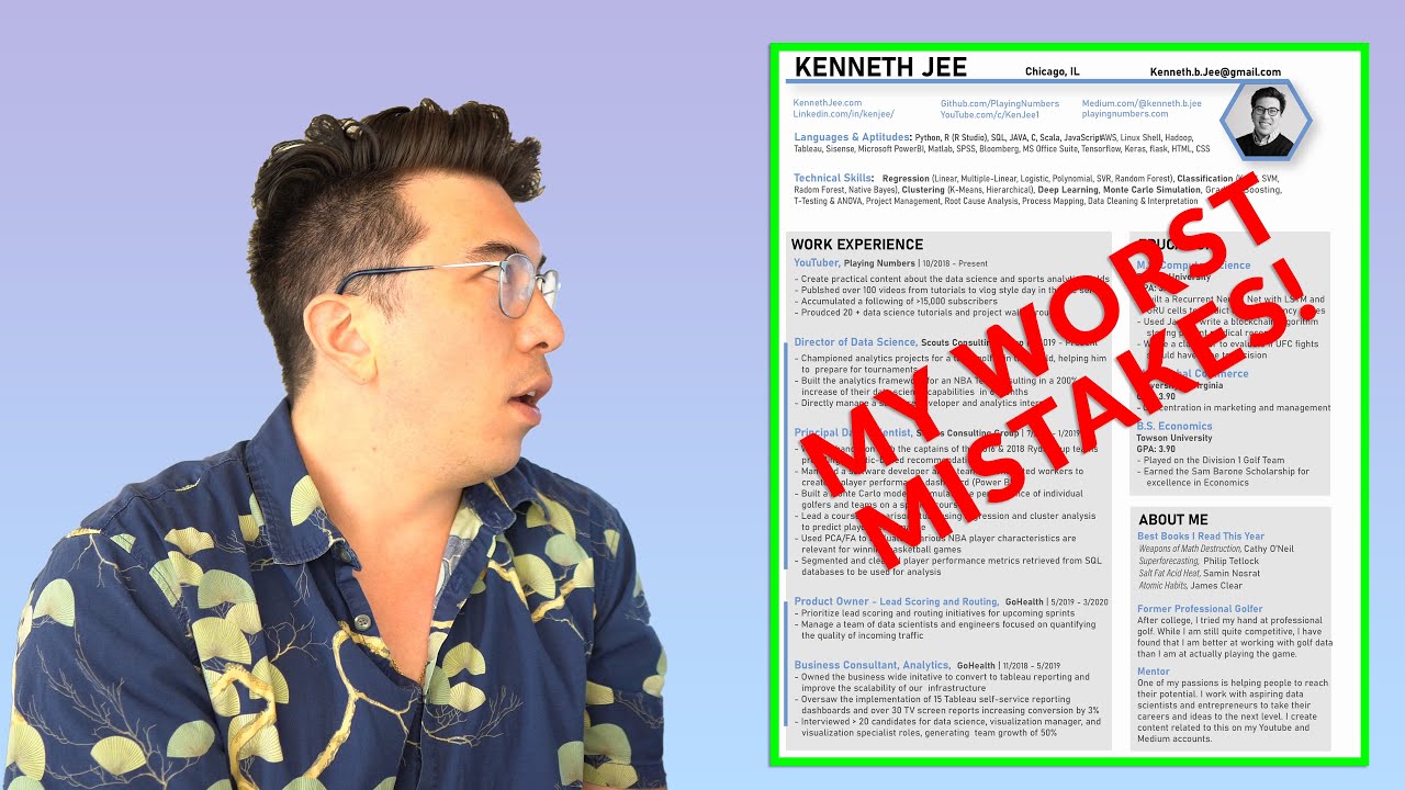 Critiquing MY OWN Data Science Resume