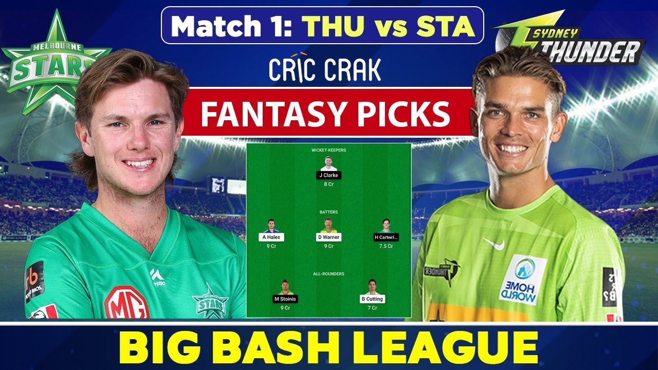 🔴Live Big Bash League 2022 THU vs STA Dream11 Team TodaySydney Thunder vs Melbourne Stars BBL 2022