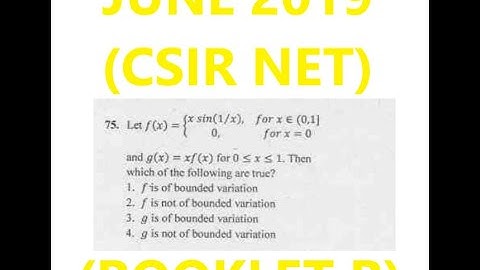 CONCEPT BASED SERIES(PART-5) BOUNDED VARIATION OF SPECIAL TYPE OF FUNCTION