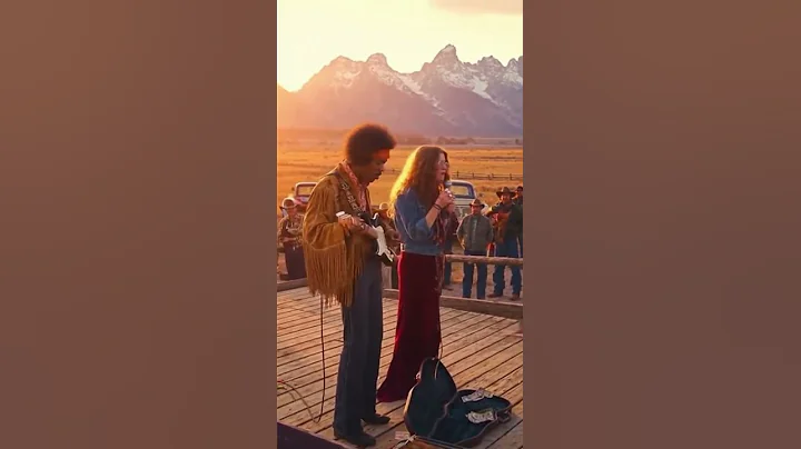 Jimi Hendrix & Janis Joplin Busk at Grand Tetons, Jackson, Wyoming, circa 1970