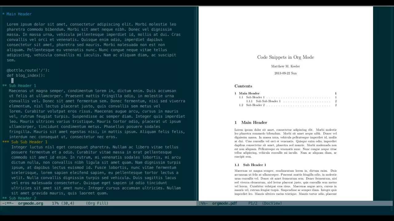 Embedding Code Snippets In Org Mode