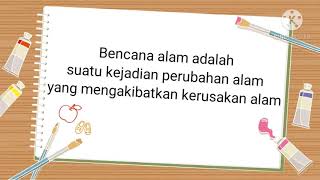 Mengenal bencana alam. PLH kls 1
