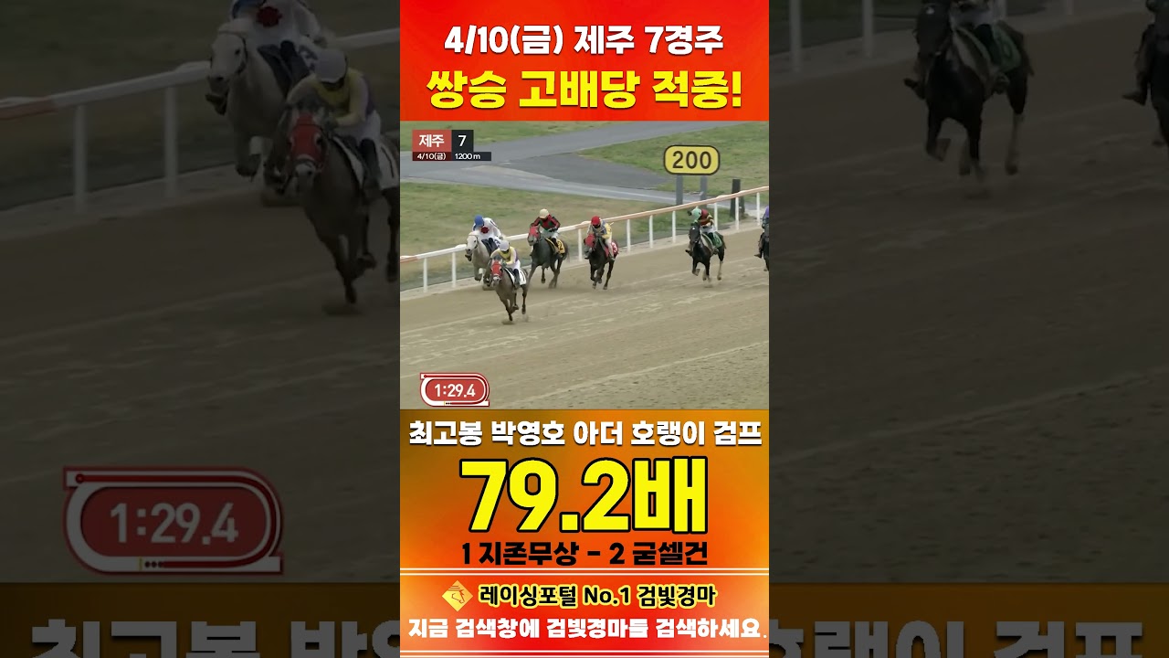 [제주 경마] 4월 10일 금요 7경주 최고봉 박영호 아더 호랭이 검프 전문위원 쌍승 고배당 적중 #경마 #horse #한국마사회 #automobile #하이라이트  #뉴스