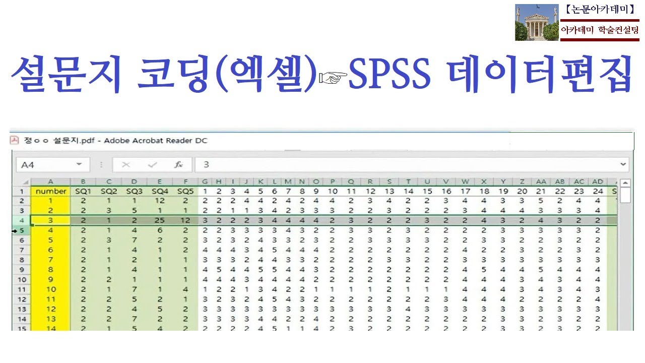 [논문통계] 설문지 데이터코딩☞SPSS 편집☞논문작성을 위한 원활한 준비 (통계 1도 모르는 연구자의 논문작성법)