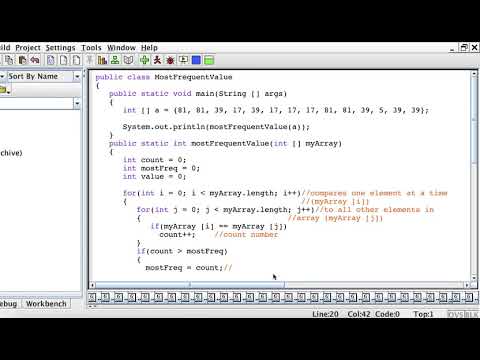 the most frequent value in an array - java - YouTube