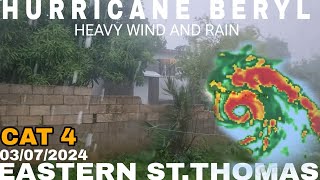 HURRICANE BERYL MAKING LANDFALL IN EASTERN ST.THOMAS