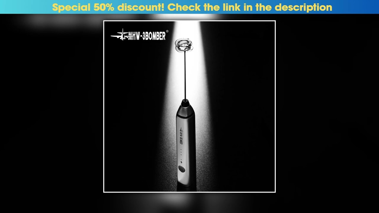 MHW3BOMBER Powerful Milk Foam Machine Stainless Steel Electric Milk Beater Egg Foam Portable Milk