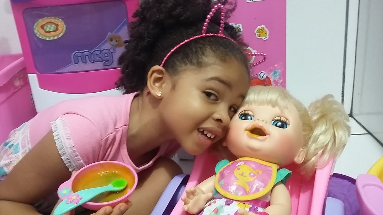 Carrinho do frozem duplo lugar +papinha da baby alive Leka