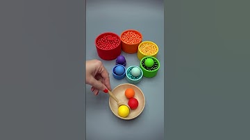Colorful Beads. Wooden Balls. Color Sorting #dominogirl #woodenballs #colorsorting