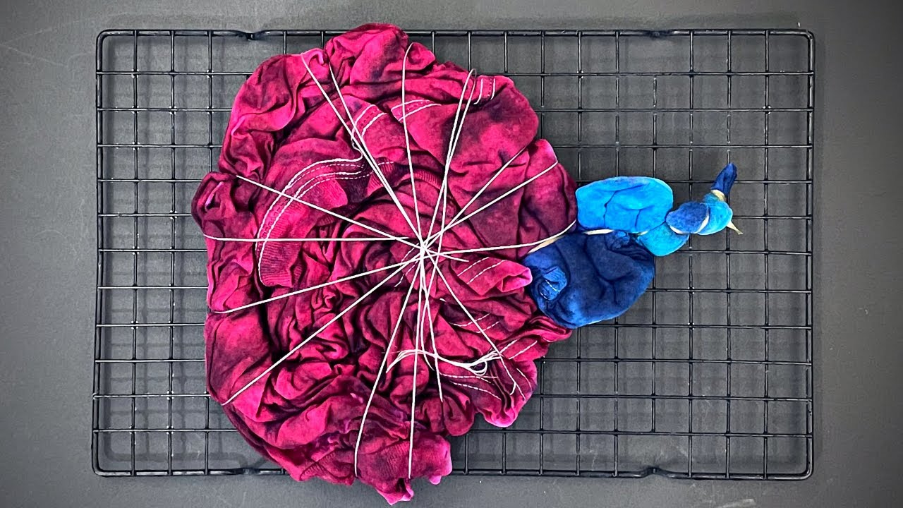 Tie-dye pattern - Beautiful Snowflake Mandala & Plum Scrunch Long Sleeve T Shirt - 1 Hour Tie Dye!