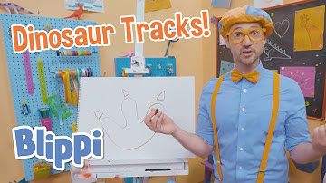 How To Draw A Dino Foot Print | Art for Kids With Blippi! | Drawing Videos for Kids | Learn to Draw